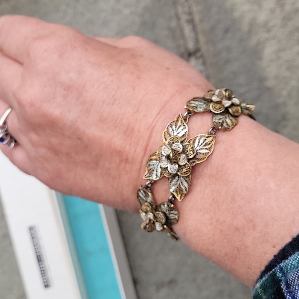 MCM Filigree linked floral rosette bracelet  Spritzer & Fuhrmann - Picture 11 of 16